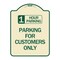 Signmission 1 Hour Parking Parking for Customers Heavy-Gauge Aluminum Sign, 24" x 18", TG-1824-24651 A-DES-TG-1824-24651 - alternate 1